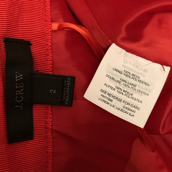 J. Crew red wool ruffle mini skirt, size 4 #G9148 from fall 2017 - Picture 4 of 6